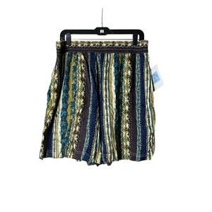 Solutions Women’s Plus Size 2X Multicolor Elastic Waist Rayon Shorts NWT